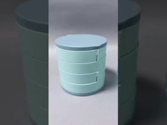 กล่องเครื่องประดับหมุนได้ สีลูกกวาดสีฟ้า