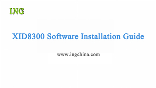 Matica XID8300 Software Installation Guide